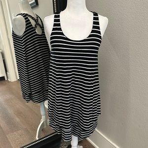 Anthropologie Puella Black & White Striped Swing Dress Size Small
